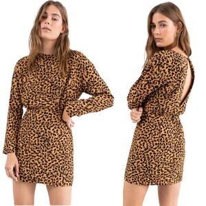 Stockholm Atelier & Other Stories Womens Sheath Dress Brown Cheetah Viscose 0